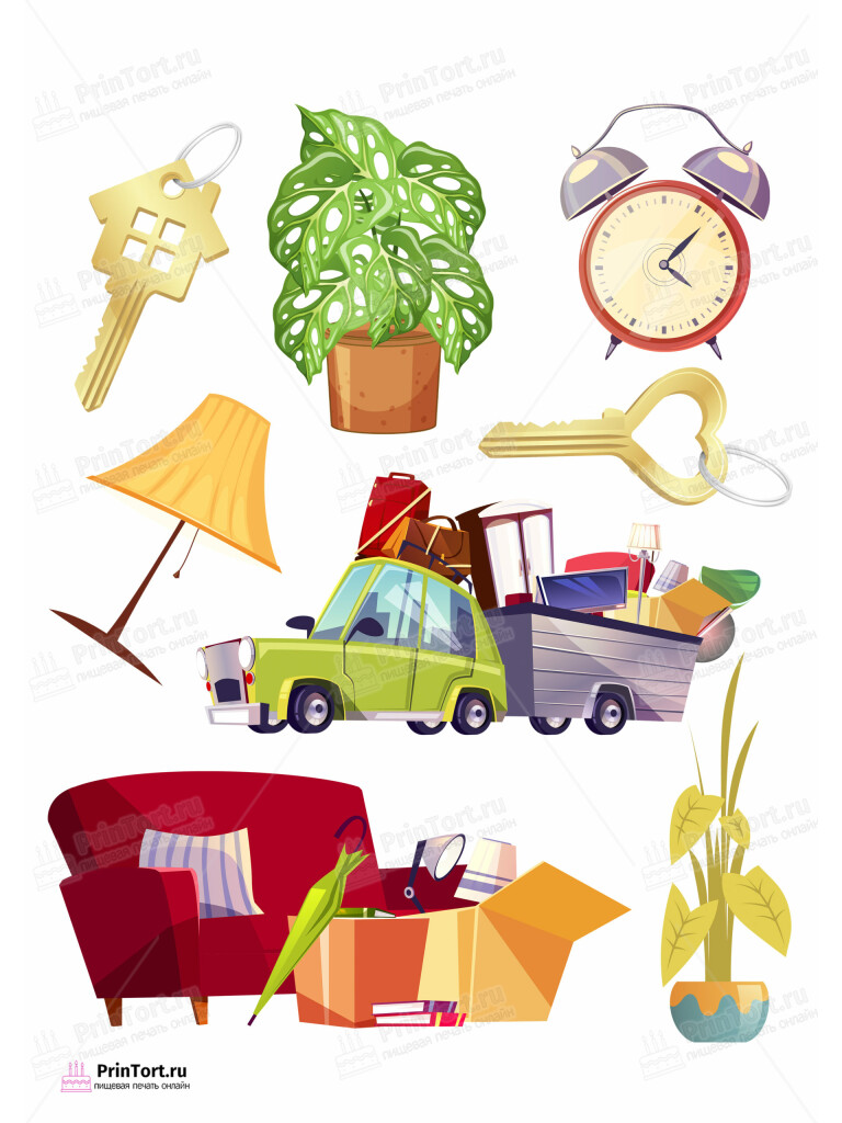 Сахарная и вафельная Картинка для торта «Новоселье» — PT103895 | Пищевая печать на торте, сахарной, вафельной бумаге -> PrinTort.ru