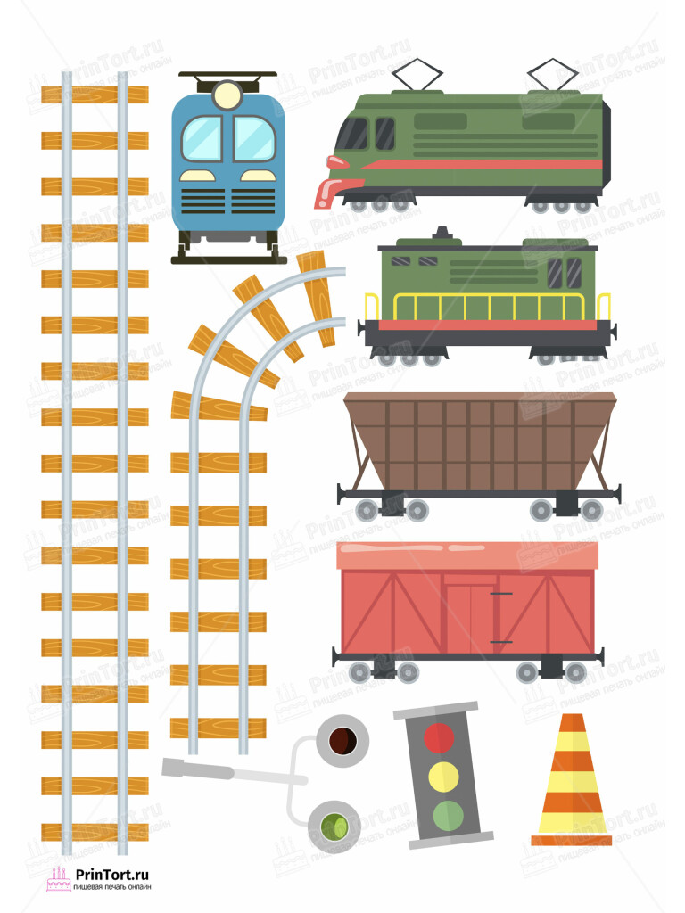 Сахарная и вафельная Картинка для торта «Железные дороги» — PT104098 | Пищевая печать на торте, сахарной, вафельной бумаге -> PrinTort.ru