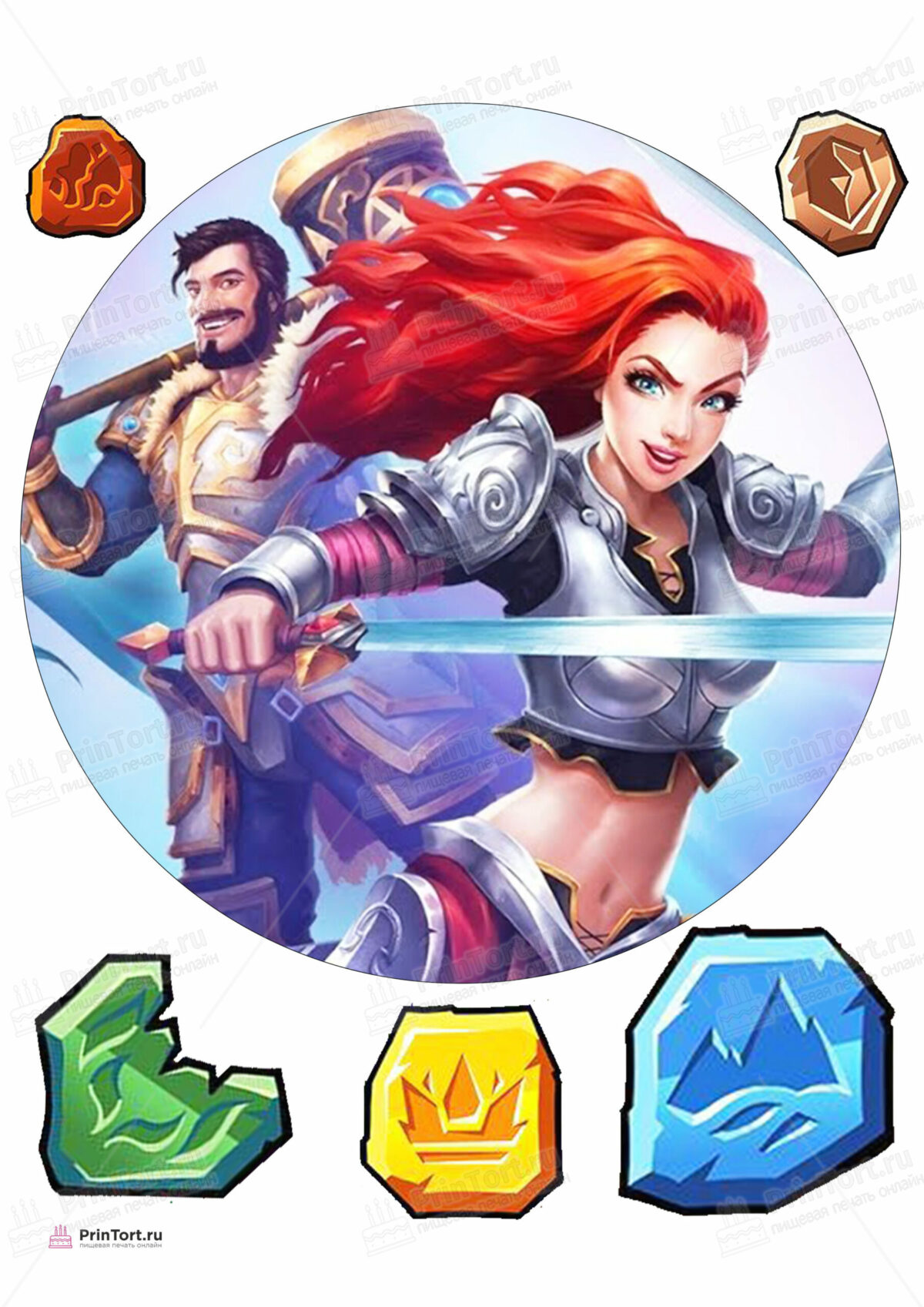 Сахарная и вафельная Картинка для торта «Empires & Puzzles» — PT105596 | Пищевая печать на торте, сахарной, вафельной бумаге -> PrinTort.ru
