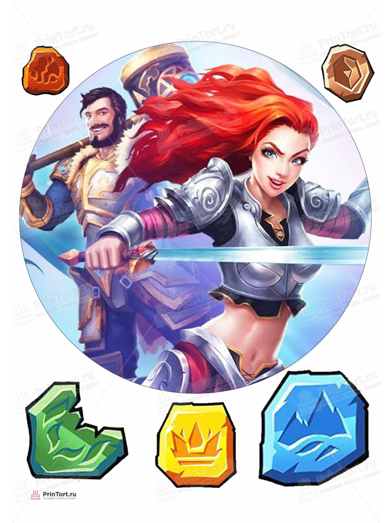 Сахарная и вафельная Картинка для торта «Empires & Puzzles» — PT105596 | Пищевая печать на торте, сахарной, вафельной бумаге -> PrinTort.ru