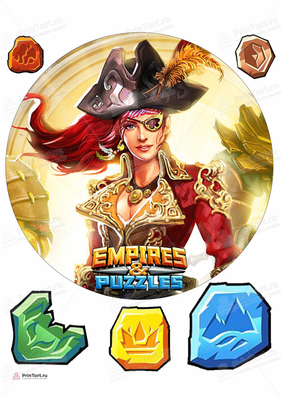 Сахарная и вафельная Картинка для торта «Empires & Puzzles» — PT105597 | Пищевая печать на торте, сахарной, вафельной бумаге -> PrinTort.ru