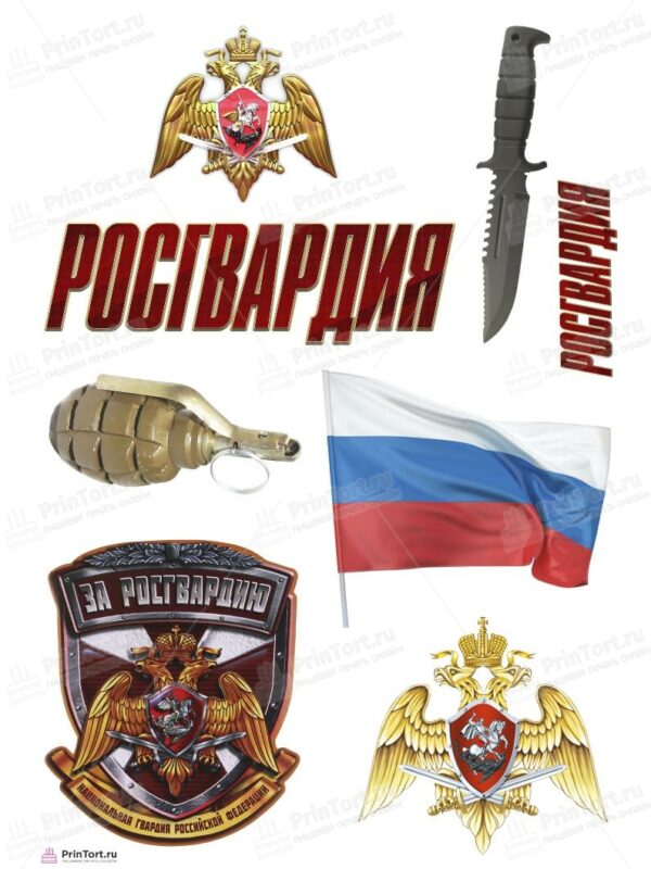 Сахарная и вафельная Картинка для торта «Росгвардия» — PT105996 | Пищевая печать на торте, сахарной, вафельной бумаге -> PrinTort.ru