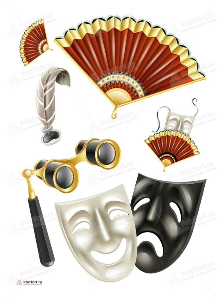 Сахарная и вафельная Картинка для торта «Театр Актер Актриса» — PT106605 | Пищевая печать на торте, сахарной, вафельной бумаге -> PrinTort.ru