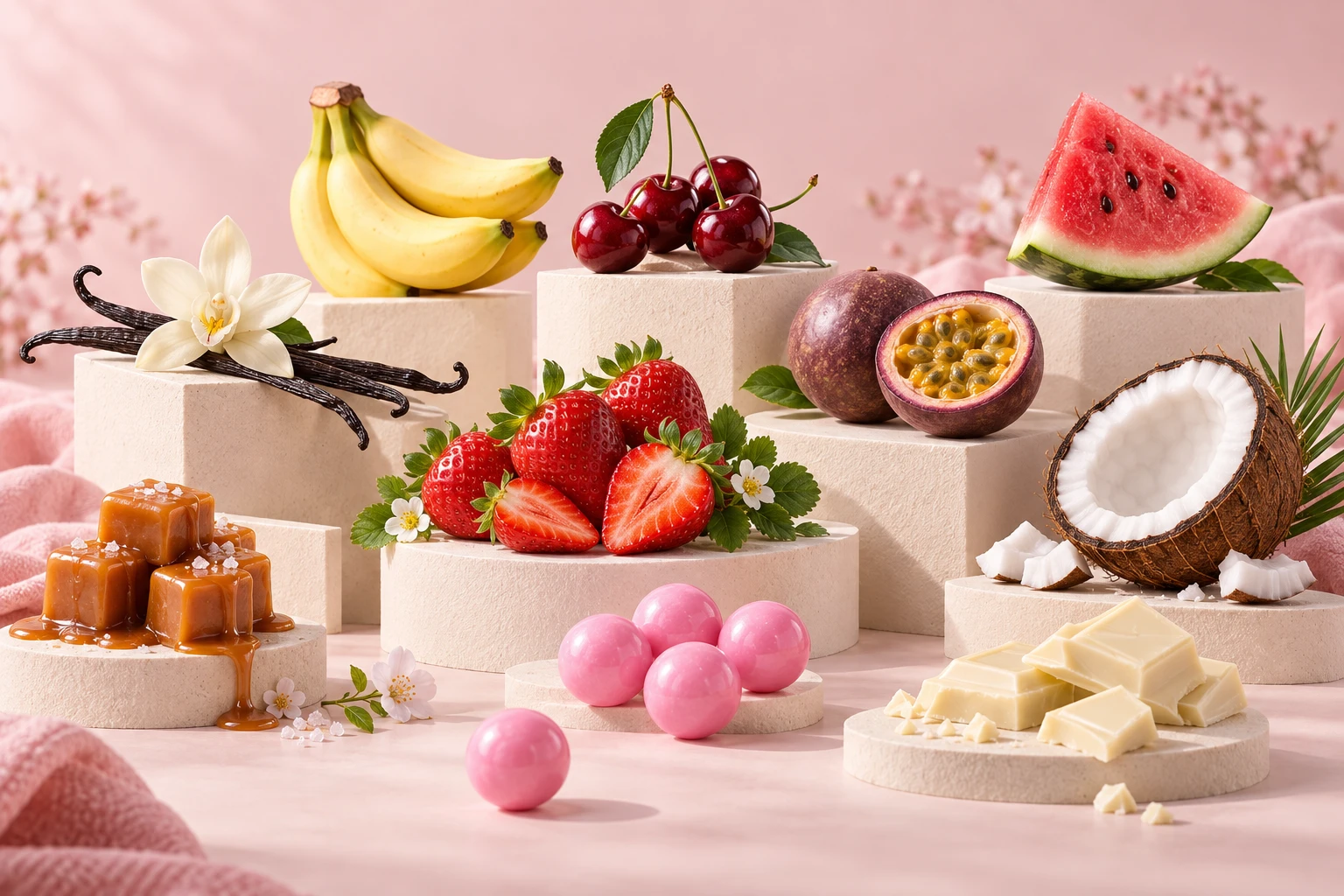 Палитра вкусов: ваниль, ягоды, тропические фрукты, кокос, шоколад и карамель Палитра вкусов: ваниль, ягоды, тропические фрукты, кокос, шоколад и карамель